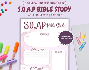 Kids SOAP Bible Study Sheet: Scripture Learning Worksheet (Digital Download)