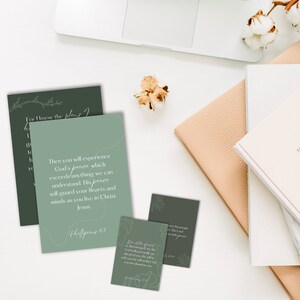 Printable Bible Verse Cards Scripture Memory Card Set Verses on Anxiety ...