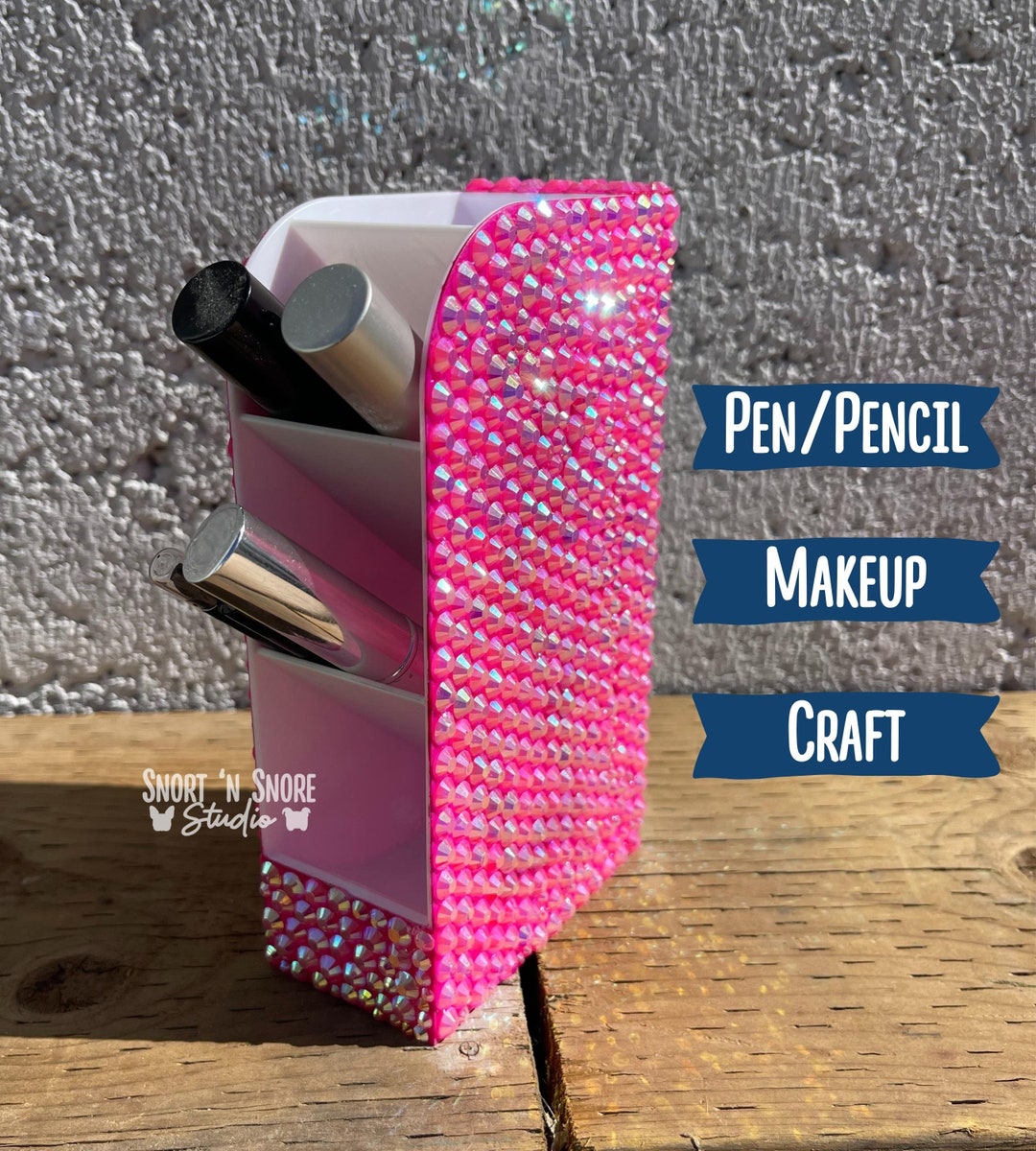 Makeup Brush Pen/pencil Holder Custom Rhinestone Glam Vanity Etsy