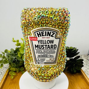 Bedazzled Heinz Yellow Mustard | Unique Glitz & Glam for your Table | Refillable | Made to Order