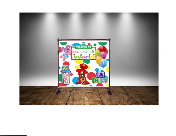 Déco Anniversaire Elmo – Bannière Et Gobelets Sesame Street, Thème Dessin Animé