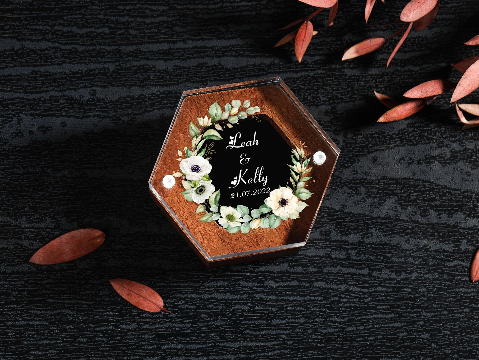 Personalized Wedding Ring Box, Custom Acrylic Ring Box, Wooden Ring Bearer, Engagement Wedding