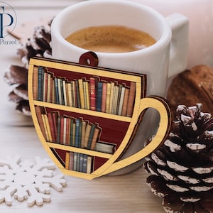Book Lover Christmas Ornament, Retro Book Wood Ornament, Book Lover Gift, Book Club Gift, Book Lover, Book Reader Gifts, Book Club Ornament