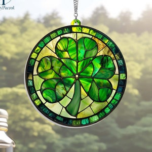 Shamrock Suncatcher, Shamrock Hangings, Irish Decor, St. Patrick&#39;s Day Decoration, Irish Gift, Irish Ornament, Shamrock Gift, Shamrock Decor