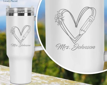 40oz Teacher Tumbler, Teacher Tumbler, Teacher Engraved Laser Tumbler, Teacher Gifts, Personalized Teacher Gift, Teacher Gift,Back to School