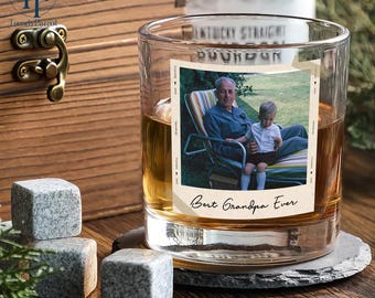 Grandpa Whiskey Glass, Custom Photo Grandpa Whiskey Glass, Christmas Gift for Grandpa, New Grandpa, Grandpa Gift, Grandparent, Grandpa To Be
