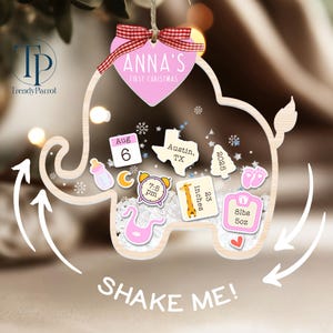 Baby&#39;s First Christmas Shaker Ornament 2025, Custom Baby 1st Christmas Ornament Custom New Baby Gift, 4D Shake Babies Ornament,Baby Keepsake