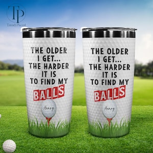 Personalized Golf Tumbler 20oz Funny Golf Gifs For Golf Lover, Golf Ball Tumbler, Golf Gift For Dad, Husband,Boyfriends Gift, Valentine Gift