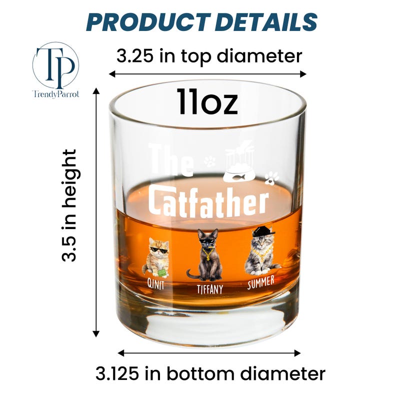 The Catfather - Cat Personalized Custom Whiskey Bottle - Father's Day, Gift For Dad, Pet Owners, Pet Lovers