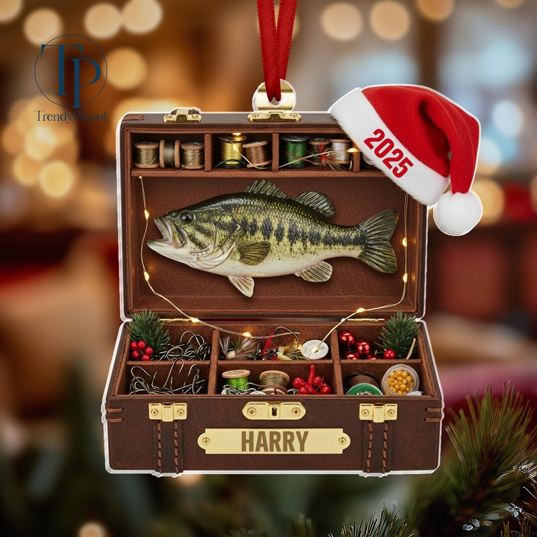 decorated tackle box Wonderjune 12 Sets Fishing Party Favors Candy Little Boxes with Red White Floater Thank You Cards for Making My Reel Fishing Theme Party Decorations : Sports & Outdoors crafted ornaments Ornament Dimensions in Inches Tackle Box Ornament - Old