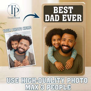 Personalized Father&#39;s Day Gifts For Dad, Custom Photo Dad And Kids Action Figure Acrylic Block, Best Dad Ever Block Plaque, Gift For Husband