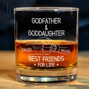 Godfather Whiskey Glass, Godfather Father&#39;s Day Gifts, Godfather Rock Glass, Pregnancy Announcement Gifts, Uncle Drink Cup, Godfather Gifts