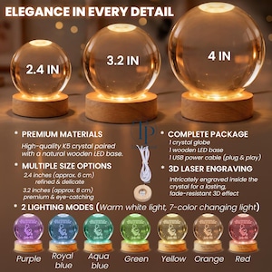 Nurse Retirement Gifts, Personalized Retired Nurse Crystal Ball Lamp, Retirement Gift for Nurse, Retired RN, Custom Nurse Retirement Gifts image 10