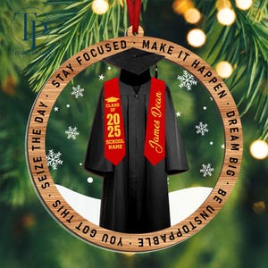 Personalized Graduation Ornament, Personalized Class of 2025 Ornament, High School Graduation Gift, College Graduated, New Graduate Gifts