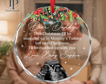 Daddy's First Christmas Gift, New Dad Gift, Expecting Daddy to Be Gift From Bump, Ultrasound Baby Ornament For Daddy, New Dad 1st Christmas