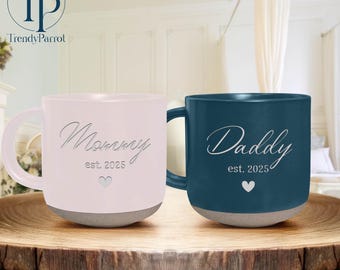 Mom and Dad Est. Mugs, Mommy and Daddy Est. Mugs, New Parents Gift First Time Mom and Dad Coffee Mug, Baby Shower Gift, New Mom Pregnancy