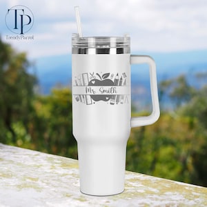 Personalized Teacher Tumbler, Teacher Appreciation, Custom Name Teacher, Thank You Gift, End of School Year, Tumbler 40oz with handle