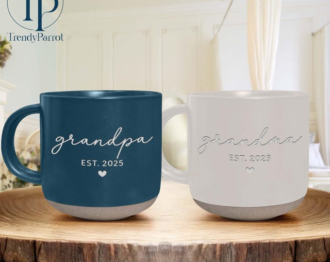 New Grandma Grandpa Mug, Promoted to Grandma Mug, First Time Grandpa,First Time Grandparent Gift, Baby Announcement Reveal, New Grandpa gift