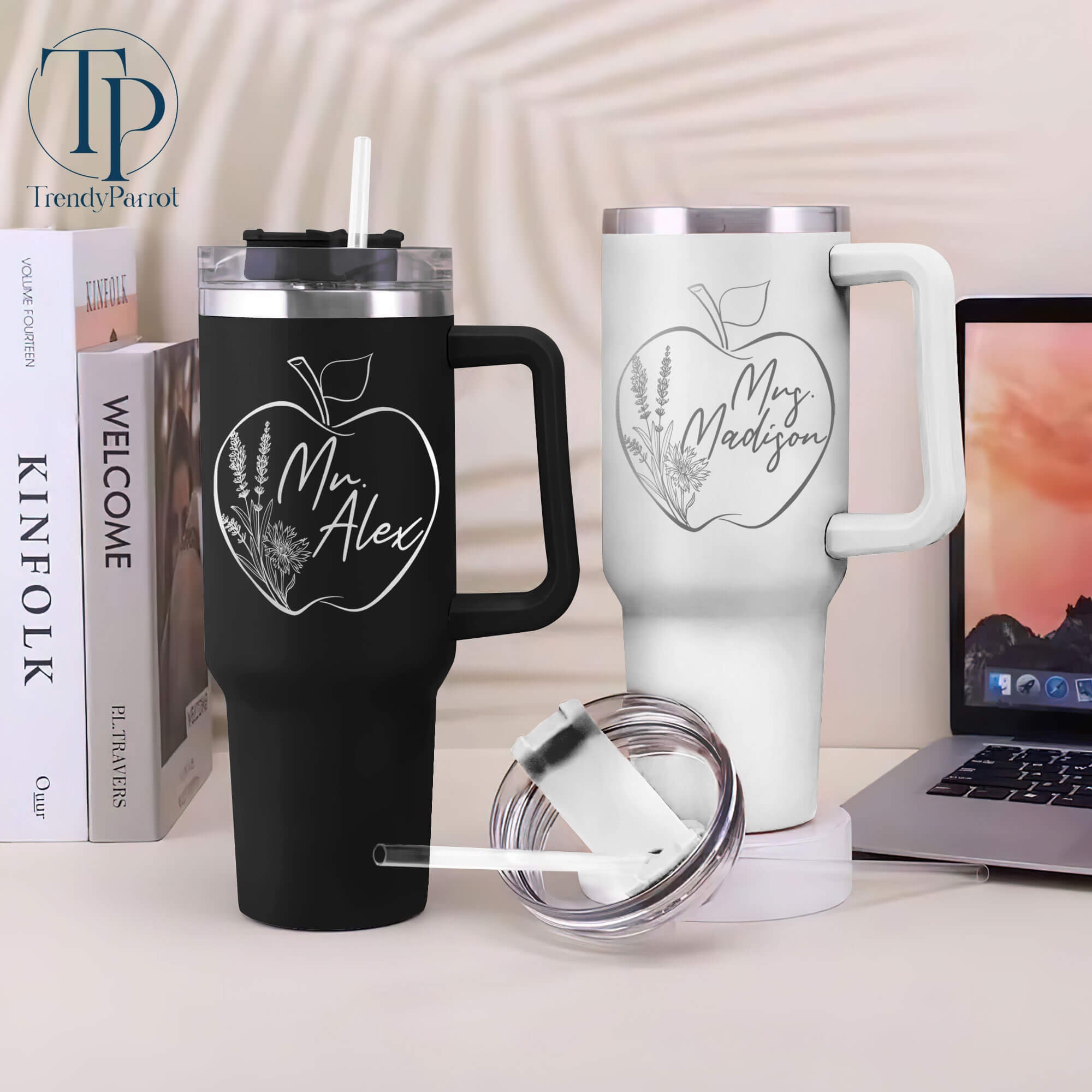 Stanley Tumbler Cup Handle Charm Accessories Gold APPLE Teacher Back to  School Brumate Simple Modern Yeti SM S/M Starbucks Rtic Hydro Flask 