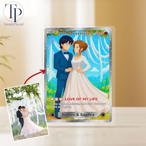 Photo Anime Themed Gift for Couple, Gifts from Wife, Love Card Gift, Wedding Gift, Newlywed Gifts, Engagement Gift, Anniversary Gift for Him