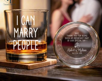 Wedding Gift for Groomsmen, Personalized Officiant Proposal Gift, Wedding Shot Glass, Groomsmen Whiskey Glass, Wedding Party Favors for Men