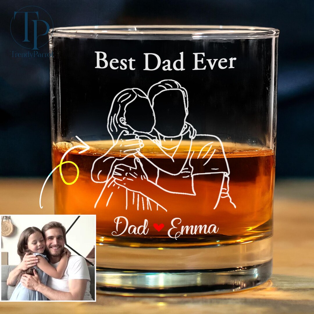 Dads Are The True Superheroes - Family Personalized Custom Whiskey Glass - Gift For Dad, Grandpa