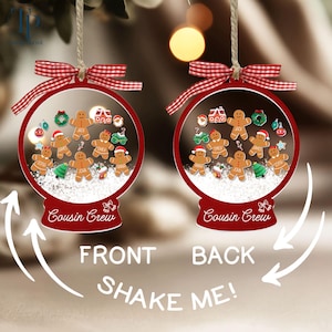 Personalized Gingerbread Family Christmas Ornament 2025, Cousin Crew Gingerbread Ornament, 4D Customized Cookie Ornament Gift for Christmas