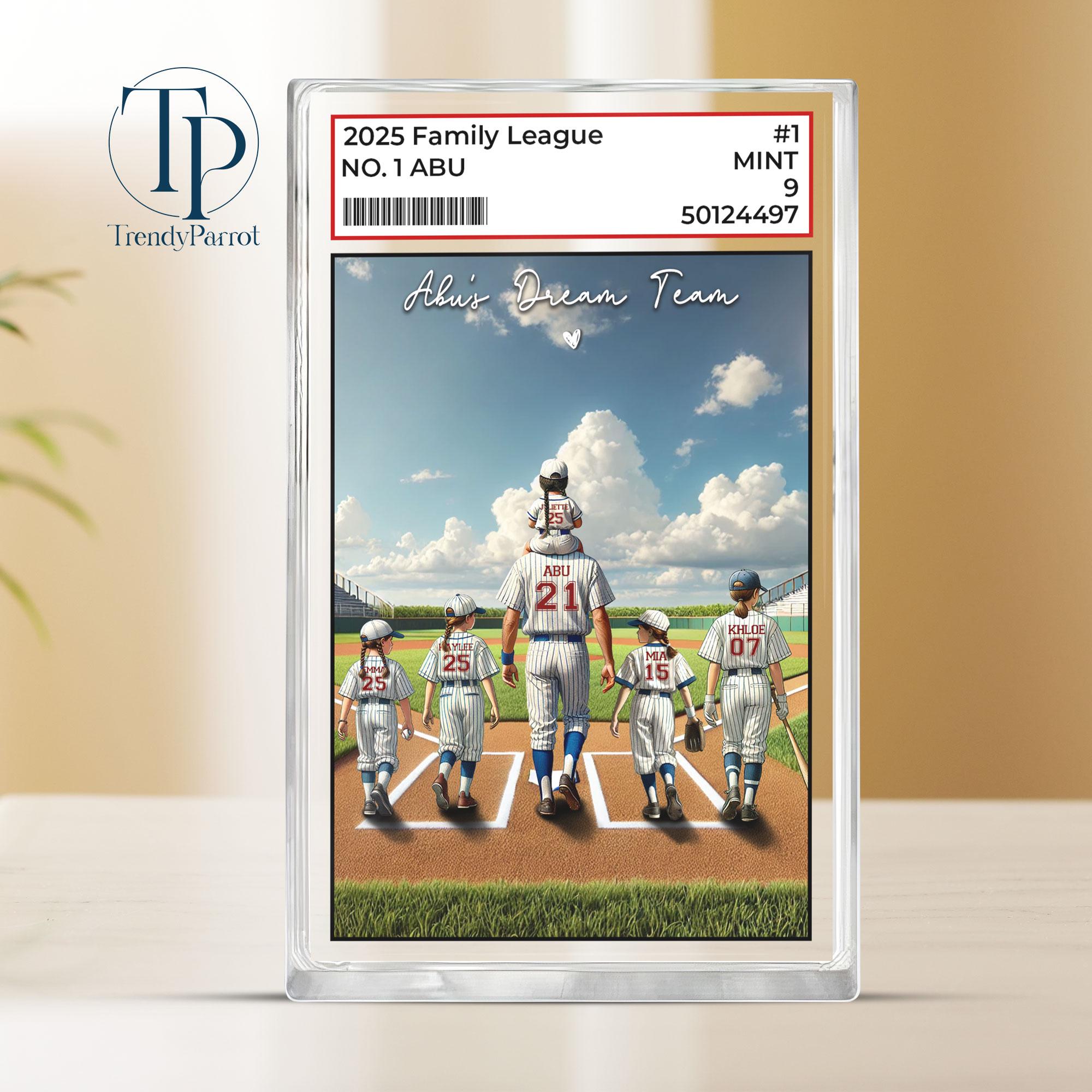 Baseball No. 1 Dad Grandpa Man & Kids Acrylic Plaque, Father's Day