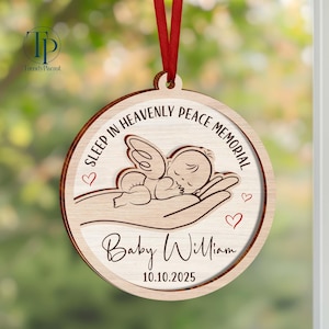 Sleep In Heavenly Peace Little One Ornament, Memorial Gift, Infant Loss, Miscarriage, Still Birth, Pregnancy Loss Memorial,Remembrance Gift