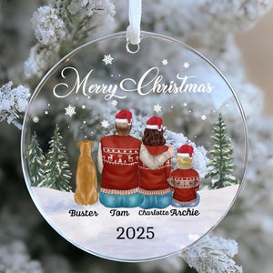 Family Christmas Ornament,Christmas Gift Decoration, Family Ornament With Dog, Family With Kids, Custom Family Xmas Keepsake,Custom Ornament