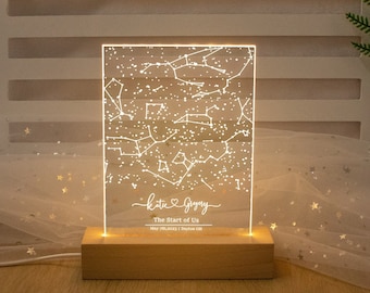 Custom Star Map by Date Night Light,The Night We Met Star Map Night Lights,Custom Couples Gift,Personalized Anniversary Gift for Her & Him