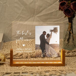 Engagement Gifts for Couple, Personalized Couple Photo Light, Engagement Frame Lamp, Engagement Keepsake Gift, Anniversary Engaged Gift