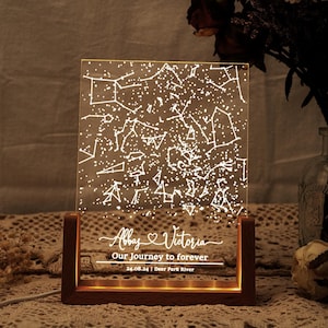 Custom Star Map by Date Nightlight, Star Map LED Desk Lamp,Personalized Constellation Map,Night Sky by Date,Valentine's Day Gifts for Him
