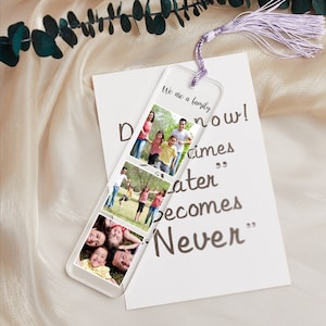 Custom Photo Bookmark with Tassel, Personalized Picture Bookmark, Photo Bookmark, Add your own 3 Photos, Christmas Gifts, Gift For Her image 1