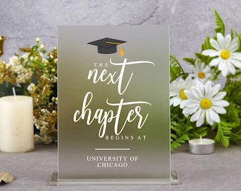 My Next Chapter Starts At, Personalized Graduation Party Decoration, Graduation Party Table Sign, Grad Party Tabletop Sign, Class of 2024