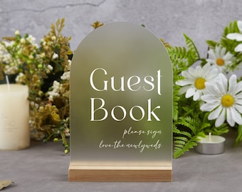 Acrylic Arch Guest Book Sign, Wedding Guestbook Sign, Minimalist Modern Wedding Sign, Polaroid Sign, Wedding Decor