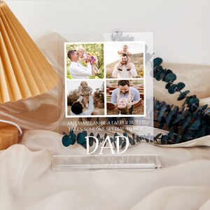 Gift for Dad, Personalized Father and Kids Photo Plaque, Custom Photo Acrylic Sign, Fathers Day Gift, Gift for Daddy, Dad Gifts