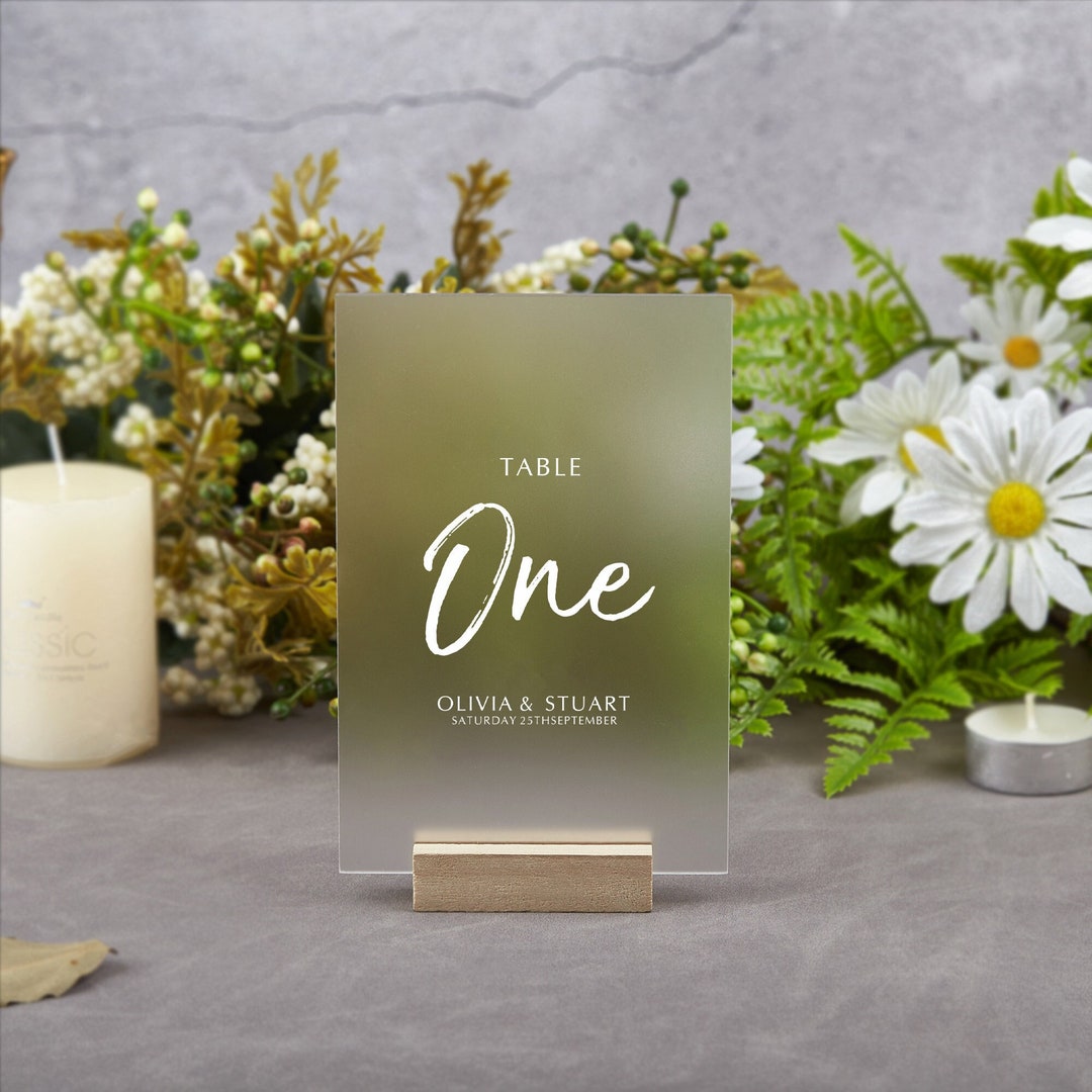 Acrylic Wedding Table Numbers Sign, Modern Minimalist Wedding Table ...