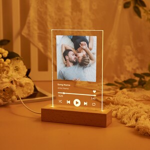 Custom Photo Music Plaque,Personalized Photo Frame,Album Cover Song Plaque,Music Photo Name Night Lamp,Photo and Music Gift, Music Prints image 8