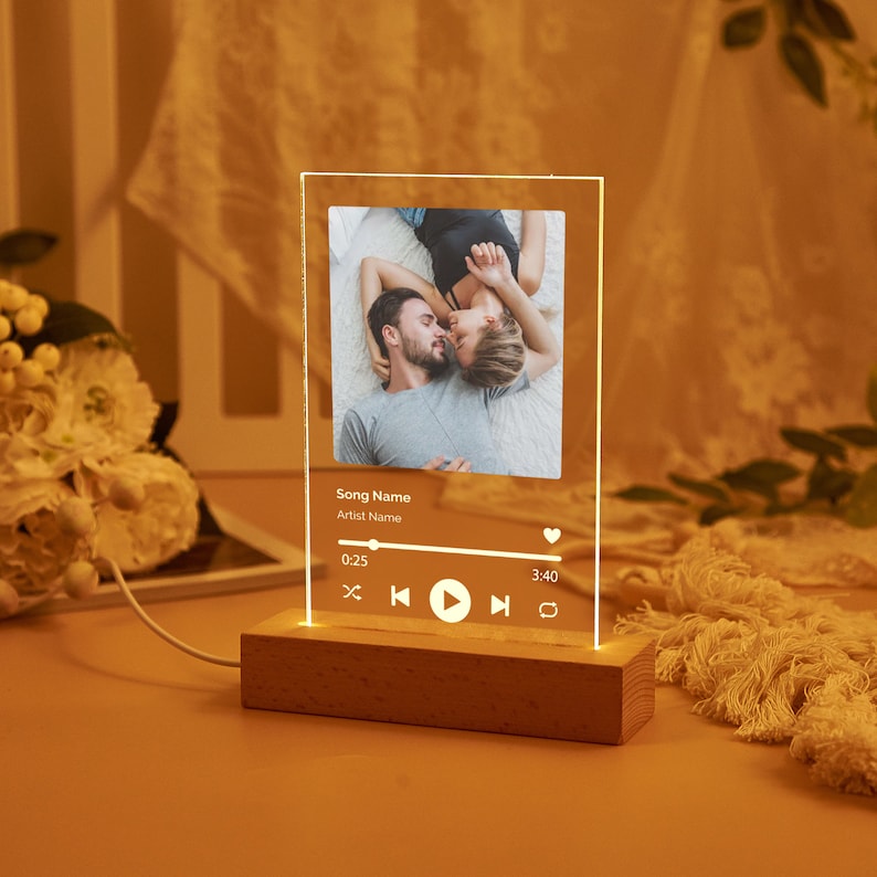 Custom Photo Music Plaque,Personalized Photo Frame,Album Cover Song Plaque,Music Photo Name Night Lamp,Photo and Music Gift, Music Prints image 8