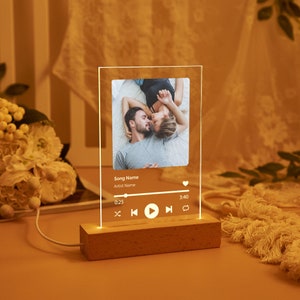 Custom Photo Music Plaque,Personalized Photo Frame,Album Cover Song Plaque,Music Photo Name Night Lamp,Photo and Music Gift, Music Prints image 9