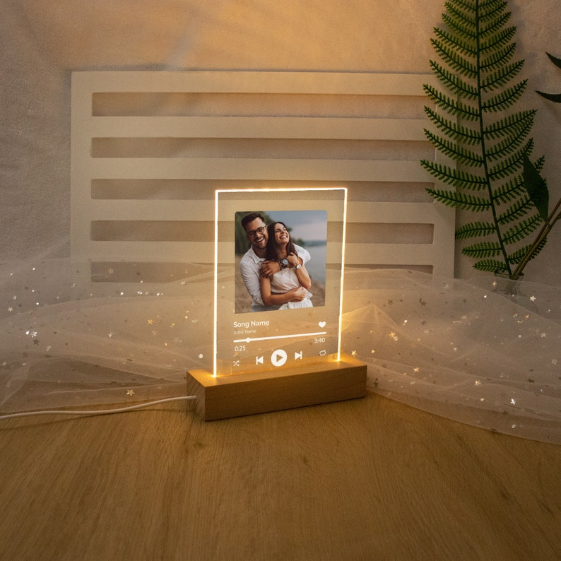 Custom Photo Music Plaque,Personalized Photo Frame,Album Cover Song Plaque,Music Photo Name Night Lamp,Photo and Music Gift, Music Prints image 7