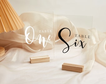 Signe de numéro de table de mariage, signe de numéro de table acrylique minimaliste, décor de table de mariage moderne, numéro de table