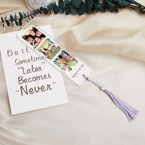 Custom Photo Bookmark with Tassel, Personalized Picture Bookmark, Photo Bookmark, Add your own 3 Photos, Christmas Gifts, Gift For Her zdjęcie 4