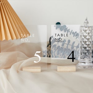Minimalist Table Numbers, Wedding Table Numbers, Acrylic Table Numbers, Modern Wedding Decor, Wedding Reception Decor image 2
