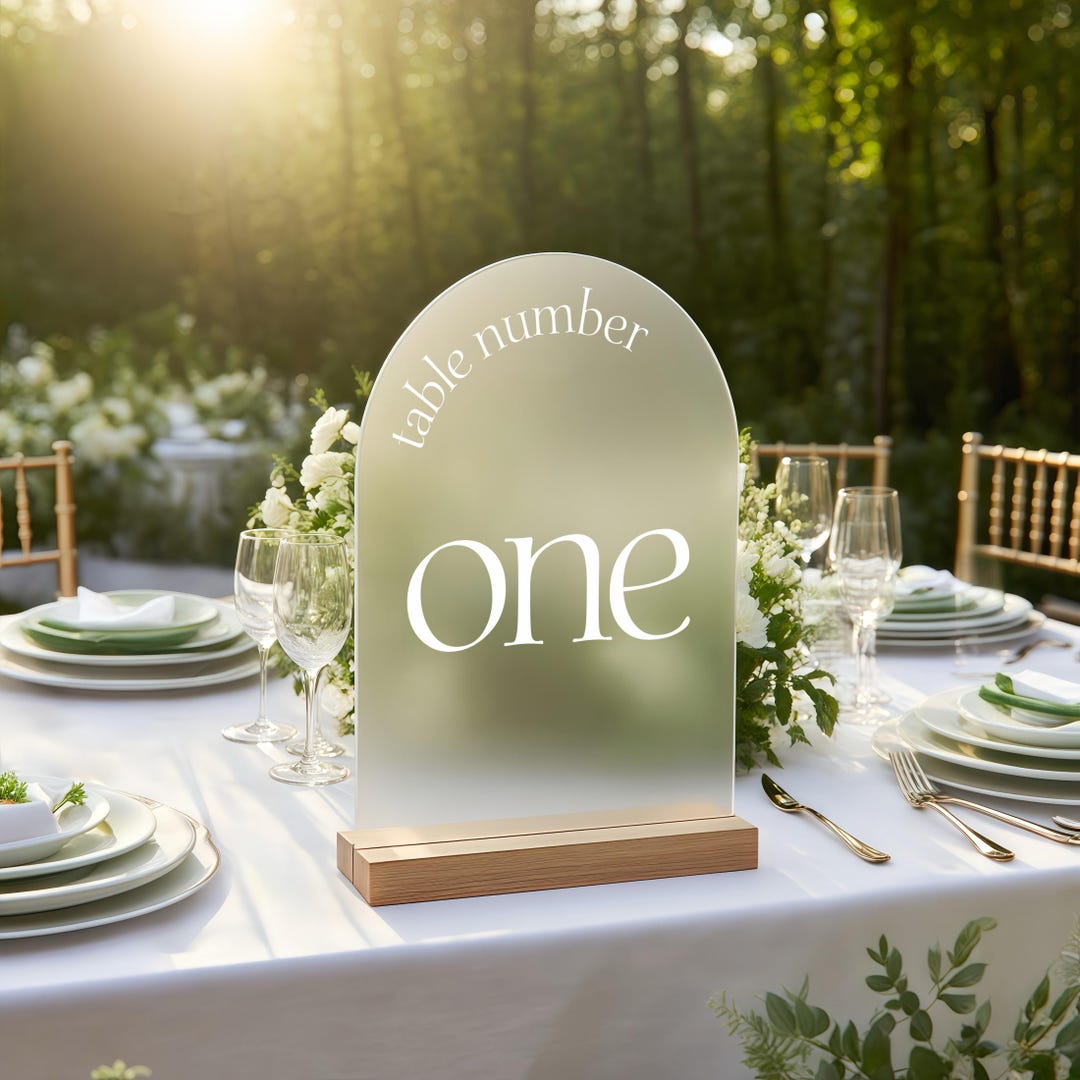 Table Numbers, Wedding Table Numbers, Arch Frosted Acrylic Table ...