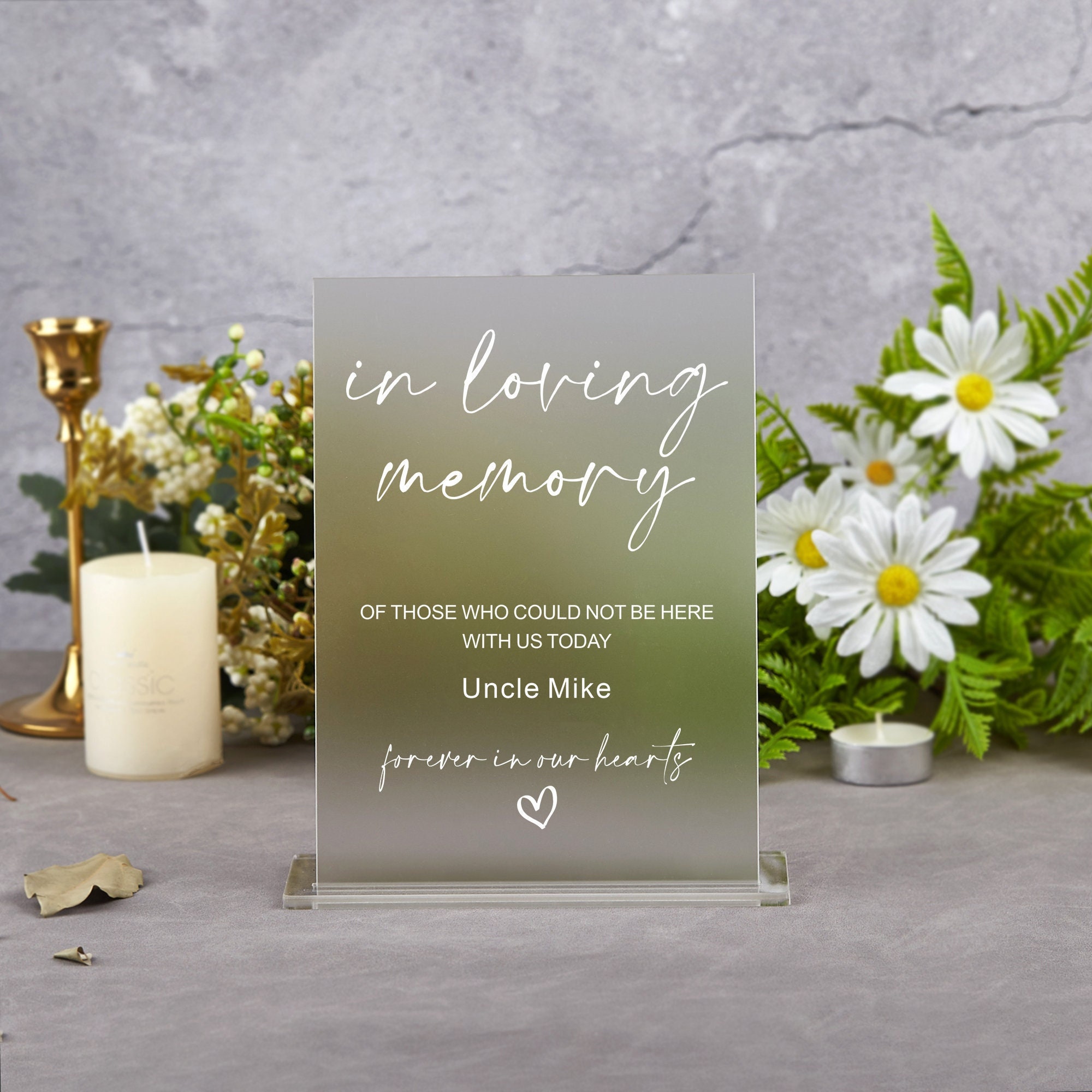 Mwmory Sign N Loving Memory Sign, in Loving Memory Sign for Wedding, Modern ...