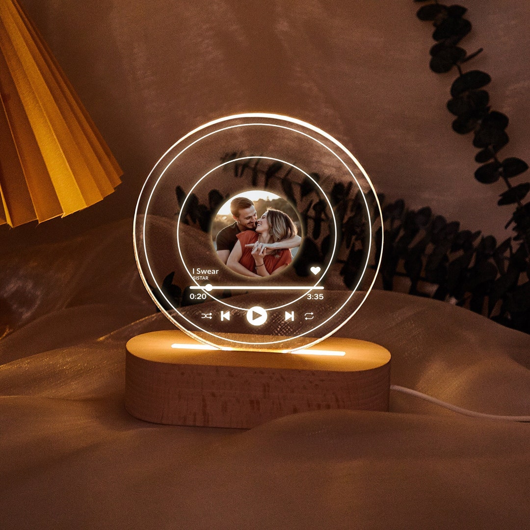 Personalized Music Record LED Night Light,custom Photo Own Music Art ...