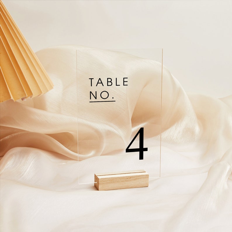 Minimalist Table Numbers, Wedding Table Numbers, Acrylic Table Numbers, Modern Wedding Decor, Wedding Reception Decor image 3