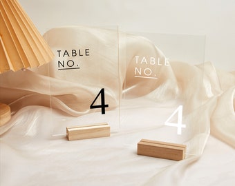 Numéros de table minimalistes, numéros de table de mariage, numéros de table acryliques, décor de mariage moderne, décor de réception de mariage